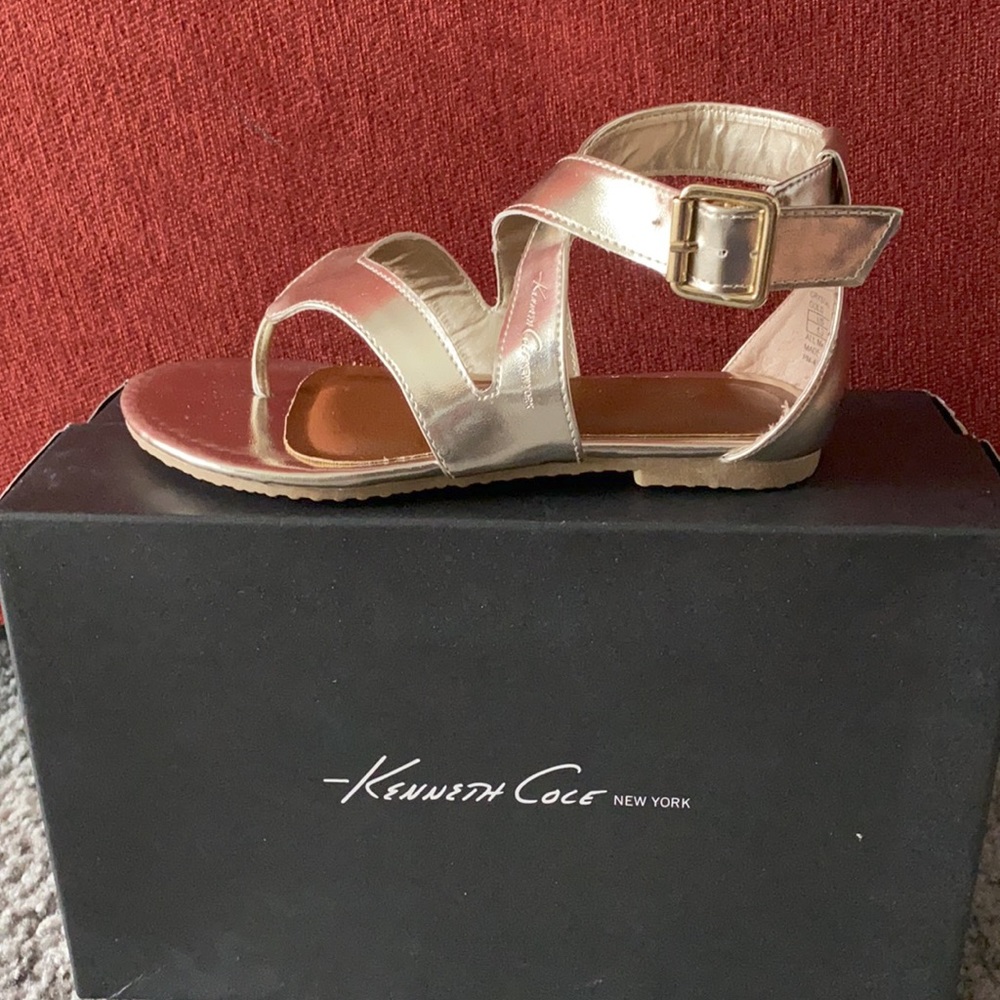 Kids Kenneth Cole Gold Crystal Strappy Sandals